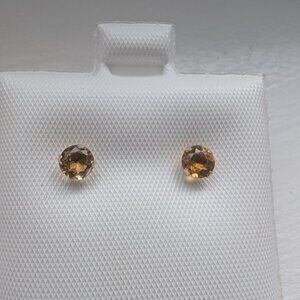 Brand New 10K Yellow Gold Citrine Earrings For Sale